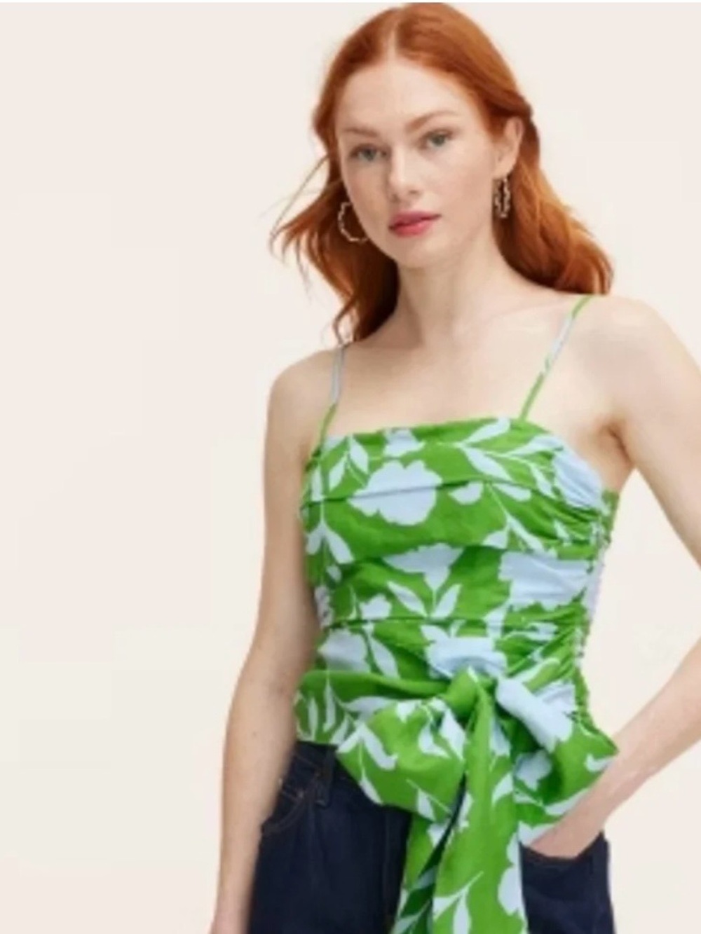 Kate Spade X Target Green and Blue Ruched Sleeveless Top XL